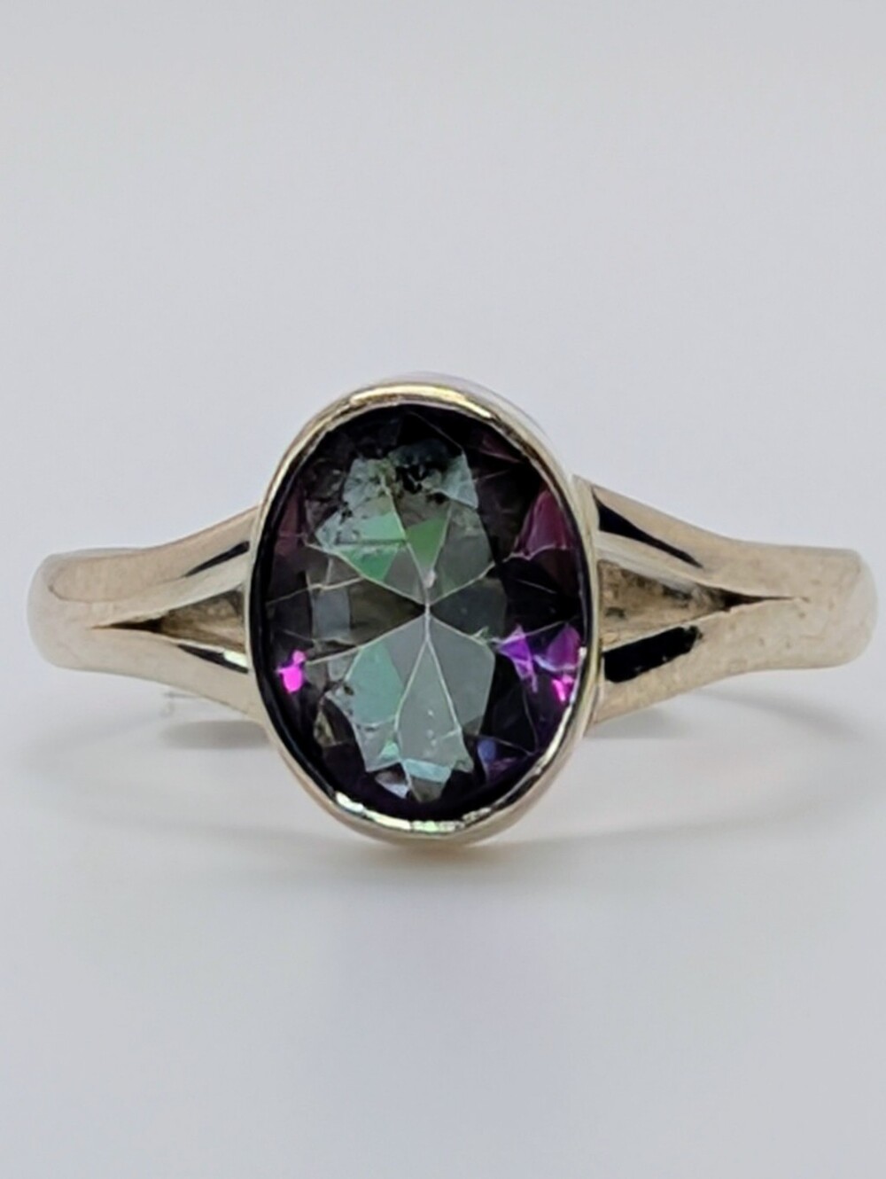 Mystic Topaz S925 Sterling Silver Gemstone Ring Size 7 1/4